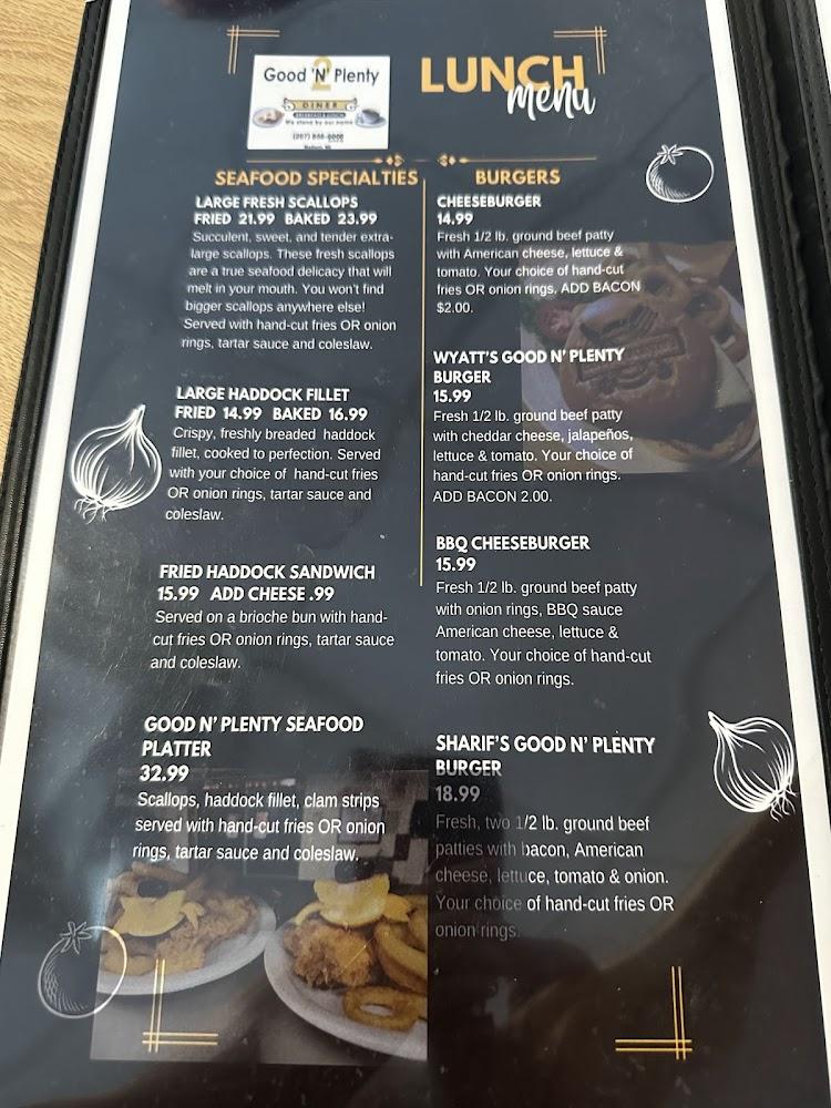 Good & Plenty Diner 2 Menu image 1