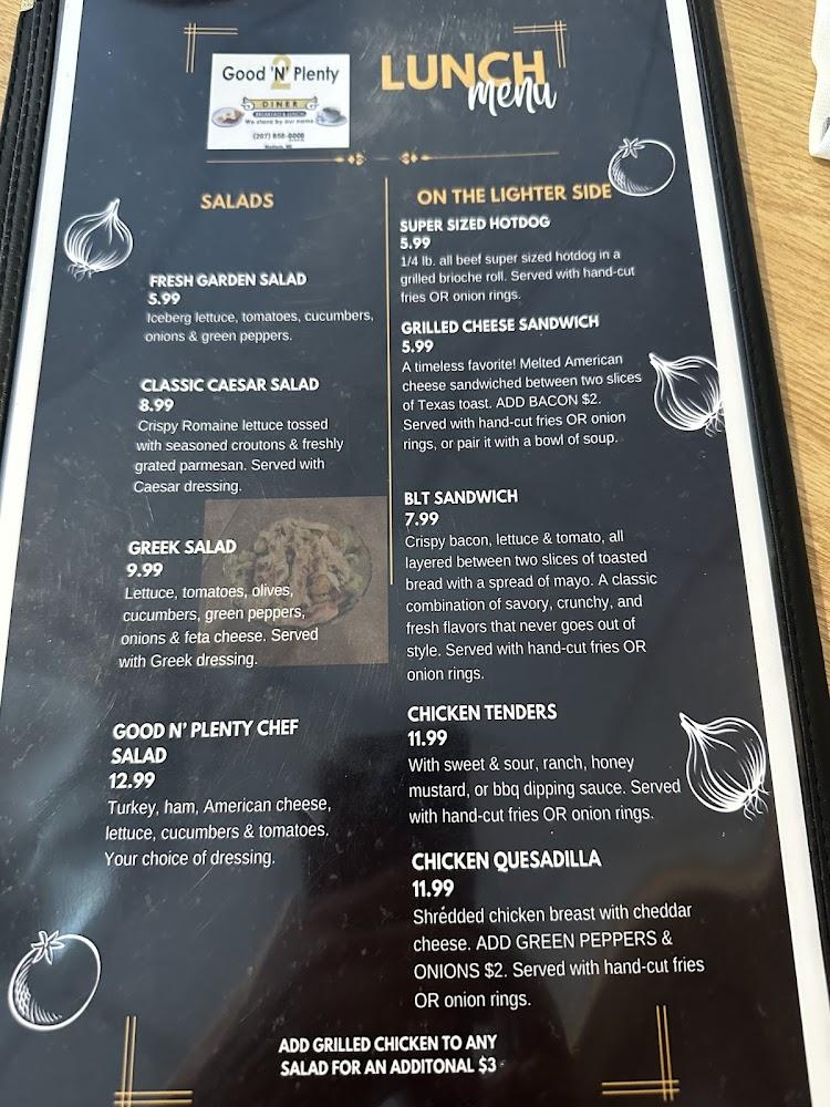 Good & Plenty Diner 2 Menu image 2