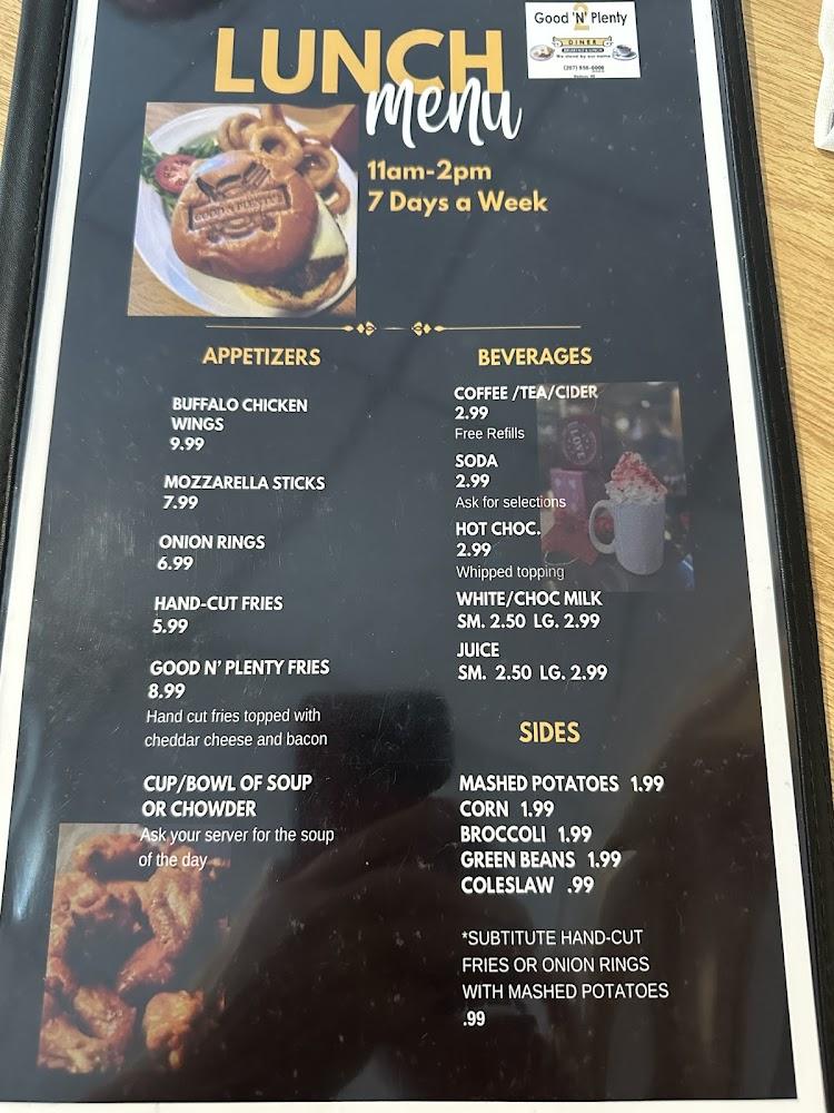 Good & Plenty Diner 2 Menu image 3